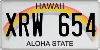 HI license plate XRW654