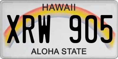 HI license plate XRW905