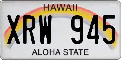 HI license plate XRW945