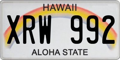 HI license plate XRW992