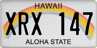 HI license plate XRX147