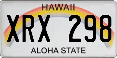 HI license plate XRX298