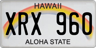 HI license plate XRX960