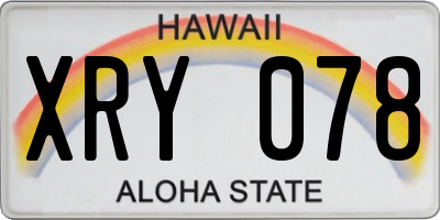 HI license plate XRY078