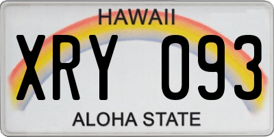 HI license plate XRY093
