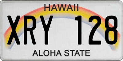 HI license plate XRY128