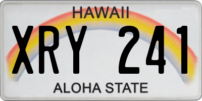 HI license plate XRY241