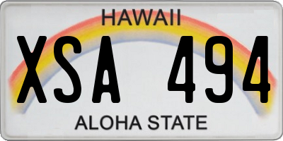 HI license plate XSA494