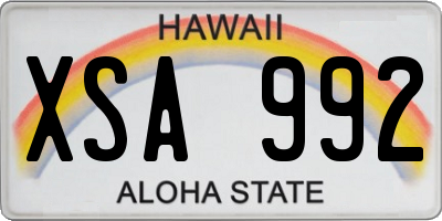 HI license plate XSA992