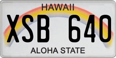 HI license plate XSB640