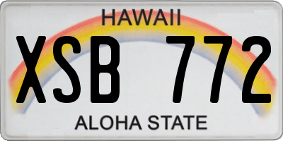 HI license plate XSB772