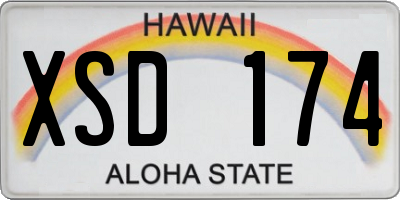 HI license plate XSD174