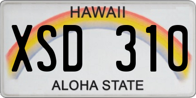 HI license plate XSD310