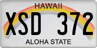 HI license plate XSD372
