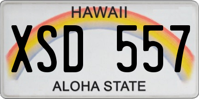 HI license plate XSD557