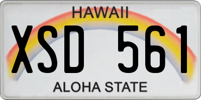 HI license plate XSD561