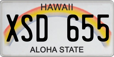 HI license plate XSD655