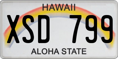 HI license plate XSD799