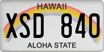 HI license plate XSD840