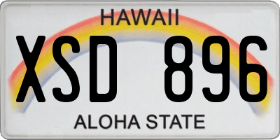 HI license plate XSD896