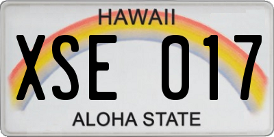 HI license plate XSE017