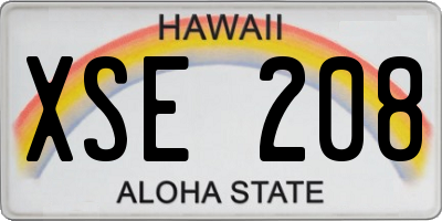 HI license plate XSE208