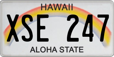 HI license plate XSE247