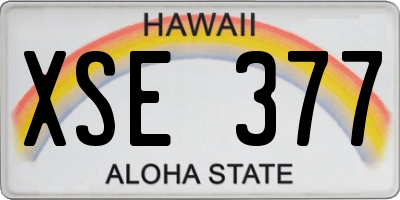 HI license plate XSE377