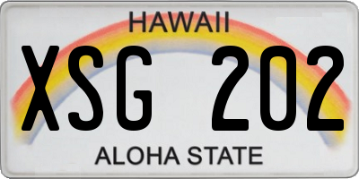 HI license plate XSG202