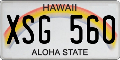 HI license plate XSG560