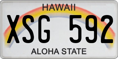 HI license plate XSG592