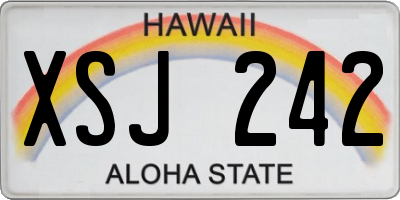 HI license plate XSJ242
