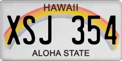 HI license plate XSJ354