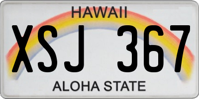 HI license plate XSJ367