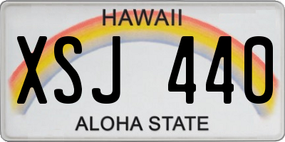 HI license plate XSJ440