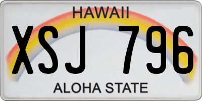 HI license plate XSJ796