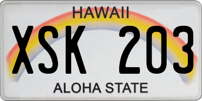 HI license plate XSK203
