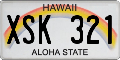 HI license plate XSK321