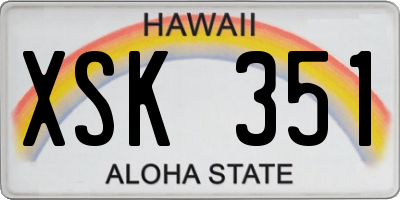 HI license plate XSK351