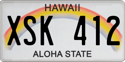 HI license plate XSK412