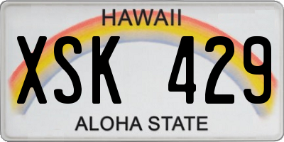 HI license plate XSK429