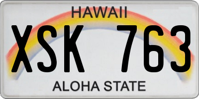 HI license plate XSK763