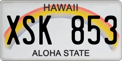 HI license plate XSK853