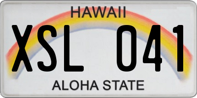 HI license plate XSL041