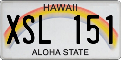 HI license plate XSL151
