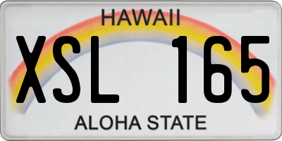 HI license plate XSL165