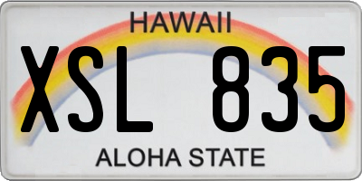 HI license plate XSL835