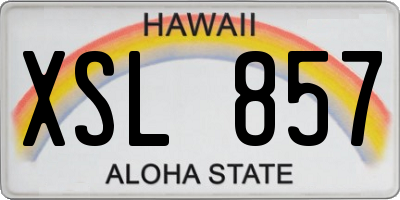 HI license plate XSL857