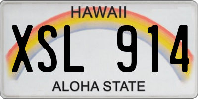 HI license plate XSL914