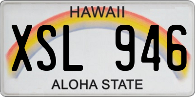 HI license plate XSL946